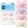 image:imageMAM Original Baby Pacifier 06 Mths Skin Soft Silicone Nipple 2 PackBlushPurple IrisLinen