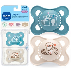 image:imageMAM Original Baby Pacifier 06 Mths Skin Soft Silicone Nipple 2 PackBlue TealCotton 1