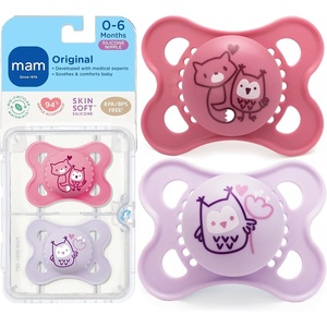 image:imageMAM Original Baby Pacifier 06 Mths Skin Soft Silicone Nipple 2 PackPink  Purple