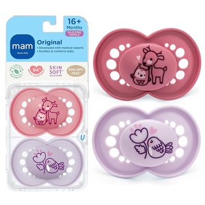 image:imageMAM Original Baby Pacifier 16 Mths Skin Soft Silicone Nipple 4 PackShell  Iris