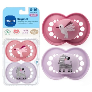 image:imageMAM Original Baby Pacifier 616 Mths Skin Soft Silicone Nipple 4 PackRose PinkPurple Iris