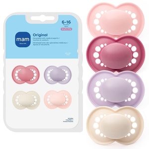 image:imageMAM Original Baby Pacifier 616 Mths Skin Soft Silicone Nipple 4 PackRose PinkPurple IrisButter YellowPale Mint
