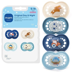image:imageMAM Original Baby Pacifiers 616 Months Glows in The Dark 2 PackBlue TealBlue SkyCotton