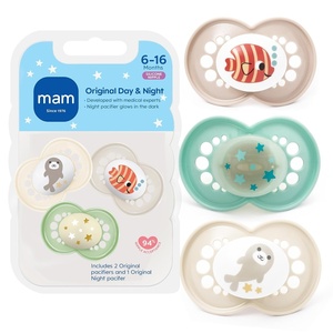 image:imageMAM Original Baby Pacifiers 616 Months Glows in The Dark 2 PackCotton  Teal  Shell