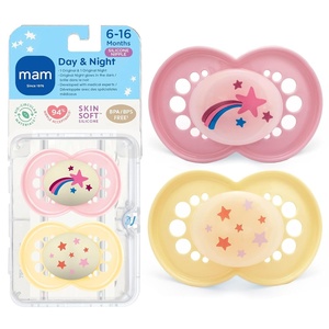 image:imageMAM Original Baby Pacifiers 616 Months Glows in The Dark 2 PackFairy DustButter Yellow
