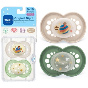 image:imageMAM Original Baby Pacifiers 616 Months Glows in The Dark 2 PackPeppermint GreenCotton