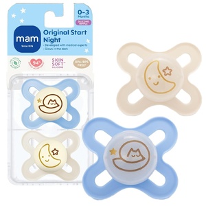 image:imageMAM Original Start Baby Pacifiers 03 Months Glow in The Dark 2 PackPowder BlueLinen
