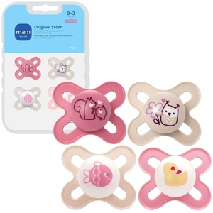 image:imageMAM Original Start Baby Pacifiers 03 Mths Skin Soft Silicone 2 PackRose PinkCottonFairy DustShell